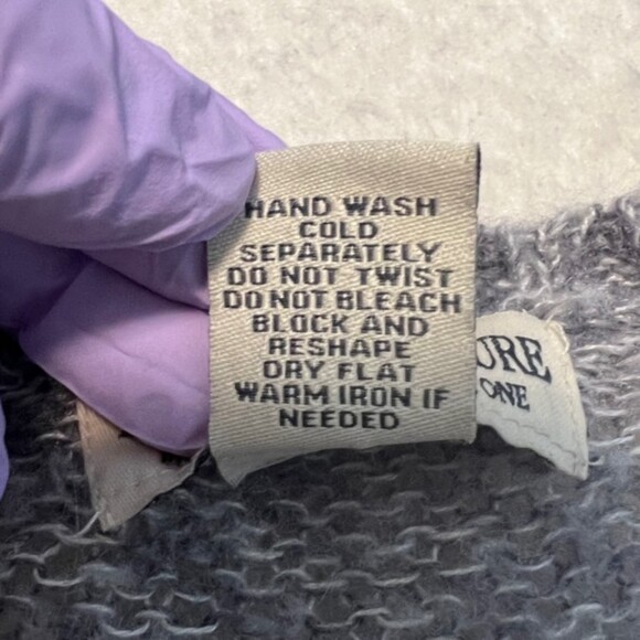 Next Era Couture Gray VNeck Pullover Mohair Ramie Wool Bell Sleeve Sweater Sz M - Picture 6 of 12